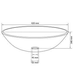 Lavabo Verre trempé 42 cm Transparent