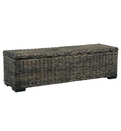 Boîte de rangement 120 cm Noir Rotin naturel kubu et manguier