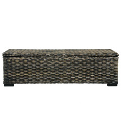 Boîte de rangement 120 cm Noir Rotin naturel kubu et manguier