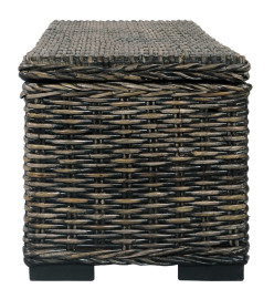 Boîte de rangement 120 cm Noir Rotin naturel kubu et manguier