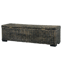 Boîte de rangement 120 cm Noir Rotin naturel kubu et manguier