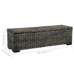 Boîte de rangement 120 cm Noir Rotin naturel kubu et manguier