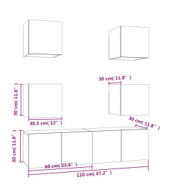 Ensemble de meubles TV 6 pcs Chêne fumé Bois d'ingénierie