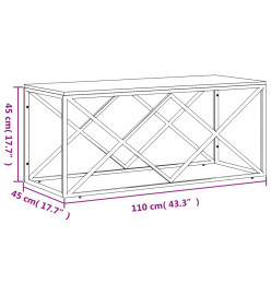 Table basse acier inoxydable et bois massif d'acacia