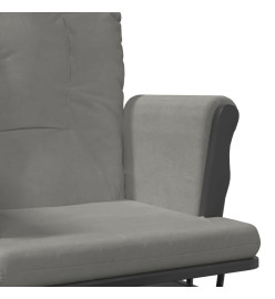 Chaise berçante avec repose-pied Gris clair Tissu