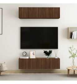 Meubles TV muraux 4 pcs Chêne brun 60x30x30cm Bois d'ingénierie