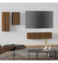 Ensemble de meubles TV 4 pcs Chêne marron Bois d'ingénierie