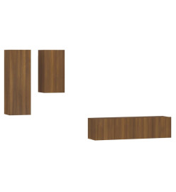 Ensemble de meubles TV 4 pcs Chêne marron Bois d'ingénierie