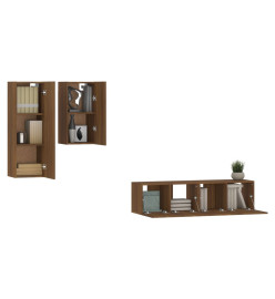 Ensemble de meubles TV 4 pcs Chêne marron Bois d'ingénierie