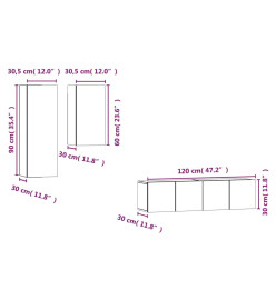 Ensemble de meubles TV 4 pcs Chêne marron Bois d'ingénierie