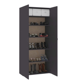 Armoire à chaussures Gris 80 x 35,5 x 180 cm Aggloméré