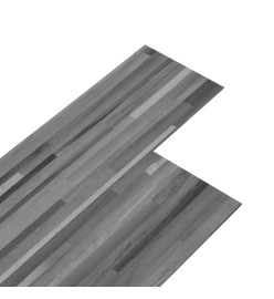 Planches de plancher PVC Non auto-adhésif 5,26 m²2 mm Gris rayé