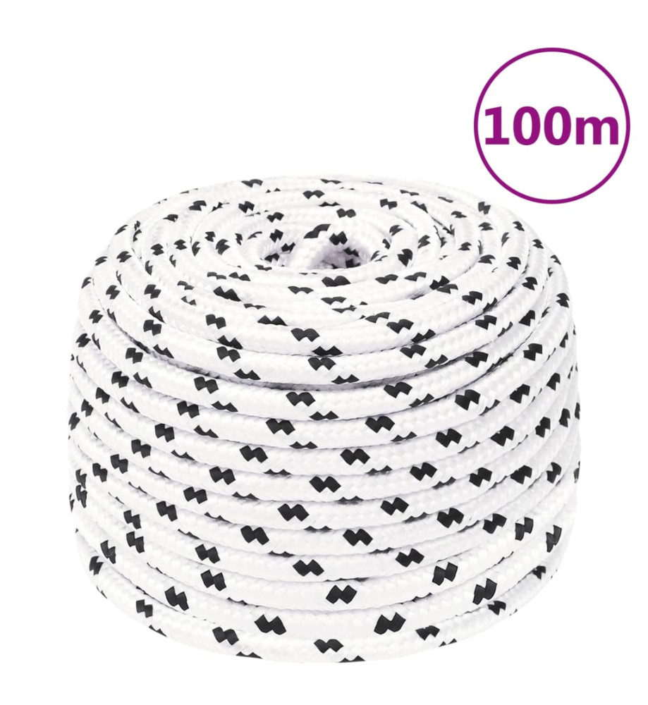 Corde de travail Blanc 10 mm 100 m Polyester