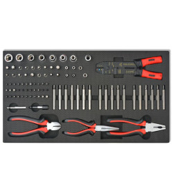 Chariot à outils pour atelier avec 1125 outils Acier Rouge