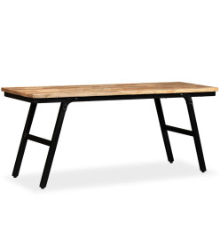 Banc Teck de récupération et acier 110 x 35 x 45 cm