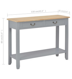 Table console Gris 110x35x80 cm Bois