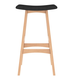 Tabourets de bar lot de 2 noir tissu