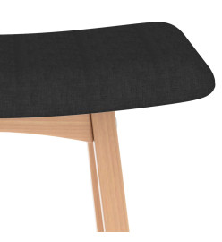 Tabourets de bar lot de 2 noir tissu