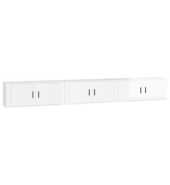 Meubles TV muraux 3 pcs blanc brillant 100x34,5x40 cm