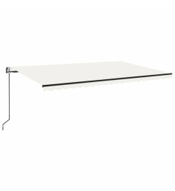 Auvent automatique avec capteur de vent et LED 500x300 cm Crème