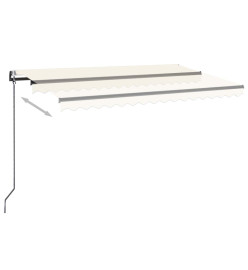 Auvent automatique avec capteur de vent et LED 500x300 cm Crème