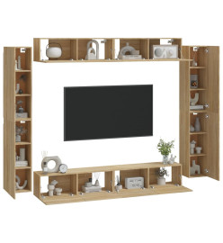 Ensemble de meubles TV 8 pcs Chêne sonoma Bois d'ingénierie