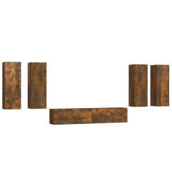 Ensemble de meubles TV 6 pcs Chêne fumé Bois d'ingénierie