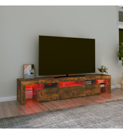 Meuble TV avec lumières LED Chêne fumé 200x36,5x40 cm