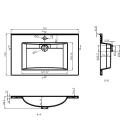 Lavabo encastré 750x460x130 mm SMC Blanc