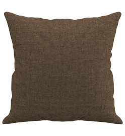 Coussins décoratifs 2 pcs Marron 40x40 cm Tissu