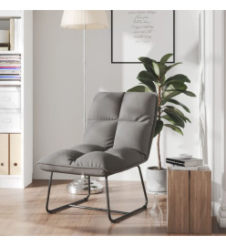 Chaise de détente avec cadre en métal Gris clair Velours