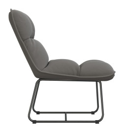 Chaise de détente avec cadre en métal Gris clair Velours