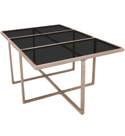 Salon de jardin encastrable avec coussins 11 pcs Rotin Beige