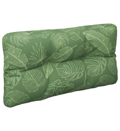 Coussin de palette motif de feuilles 70x40x12 cm tissu