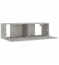 Ensemble de meubles TV 4 pcs Gris béton Bois d'ingénierie