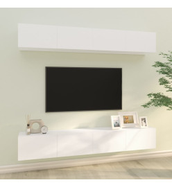 Meubles TV muraux 4 pcs Blanc 100x30x30 cm