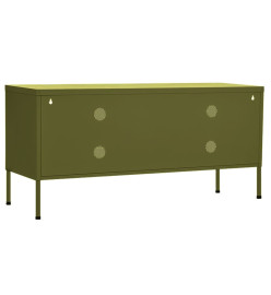 Meuble TV Vert olive 105x35x50 cm Acier