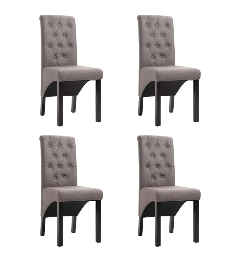 Chaises à manger lot de 4 taupe tissu