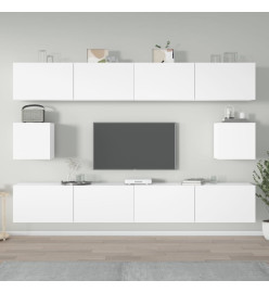 Ensemble de meubles TV 6 pcs Blanc Bois d'ingénierie