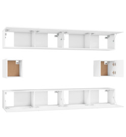 Ensemble de meubles TV 6 pcs Blanc Bois d'ingénierie