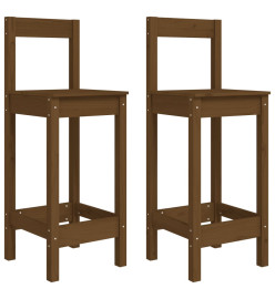 Chaises de bar lot de 2 marron miel 40x41,5x112 cm Pin solide