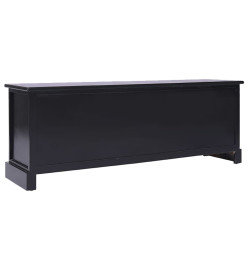 Meuble TV Noir 108x30x40 cm Bois de Paulownia solide