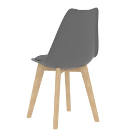 Chaises à manger lot de 2 Gris Plastique