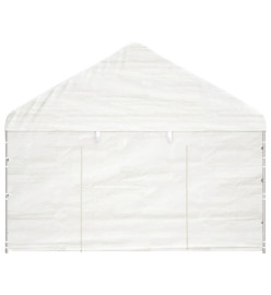 Belvédère avec toit blanc 6,69x4,08x3,22 m polyéthylène