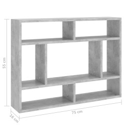 Étagère murale Gris béton 75x16x55 cm Aggloméré