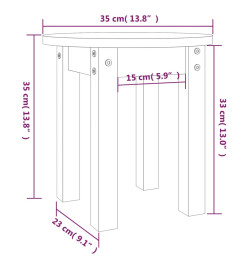 Table basse Blanc Ø 35x35 cm Bois massif de pin