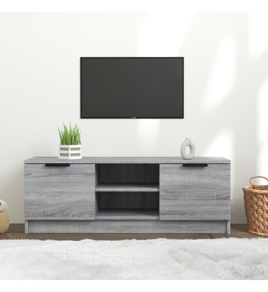 Meuble TV Sonoma gris 102x35x36,5 cm Bois d'ingénierie