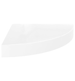 Étagères d'angle flottantes 4pcs Blanc brillant 25x25x3,8cm MDF