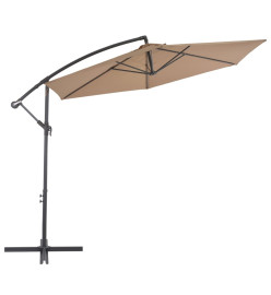 Parasol en porte-à-feux avec poteau en aluminium 300 cm Taupe