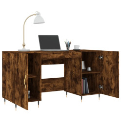 Bureau chêne fumé 140x50x75 cm bois d'ingénierie